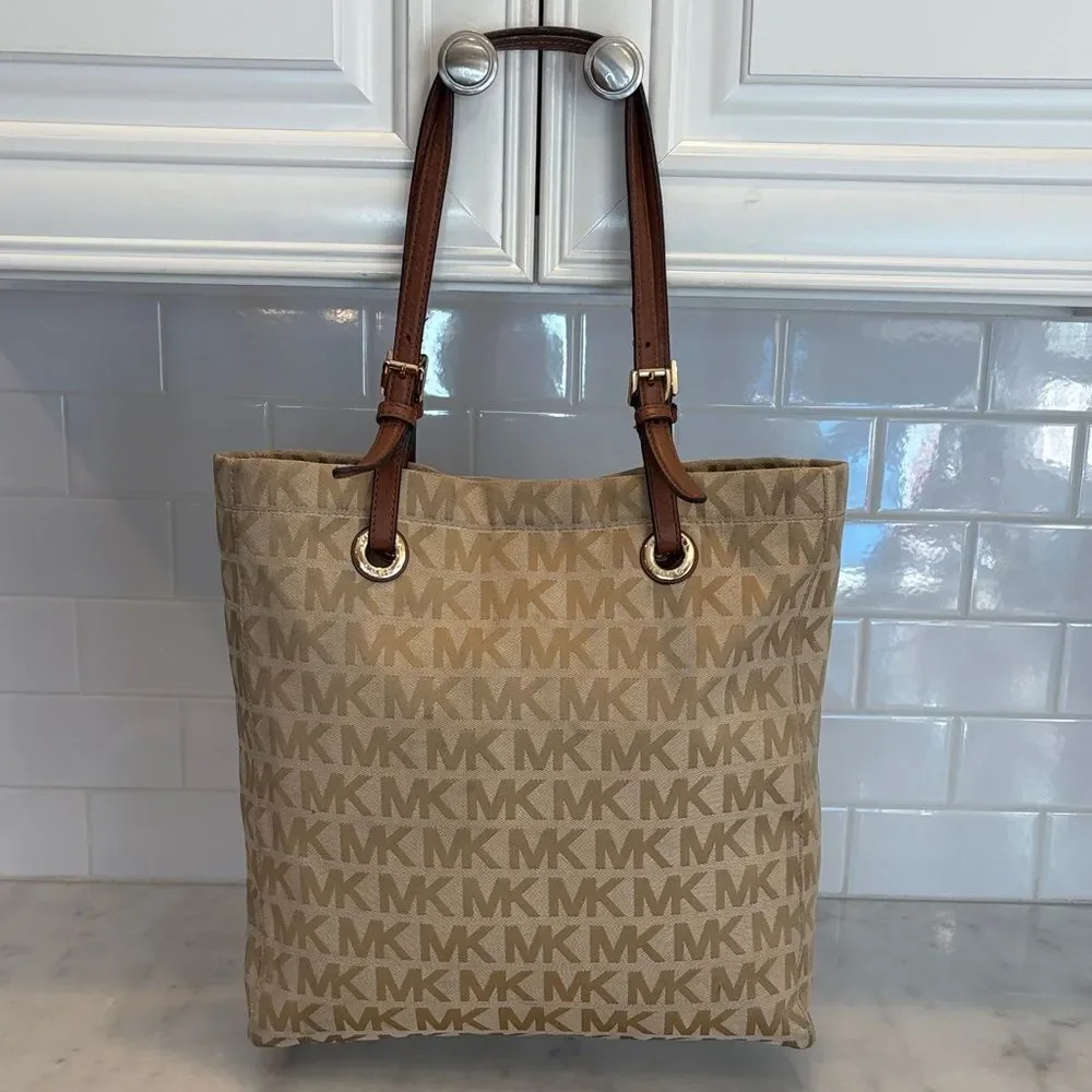Michael Kors Bag Purse Handbag Signature Logo Shopper Tote Bag Pocketbook - Picture 4 of 16